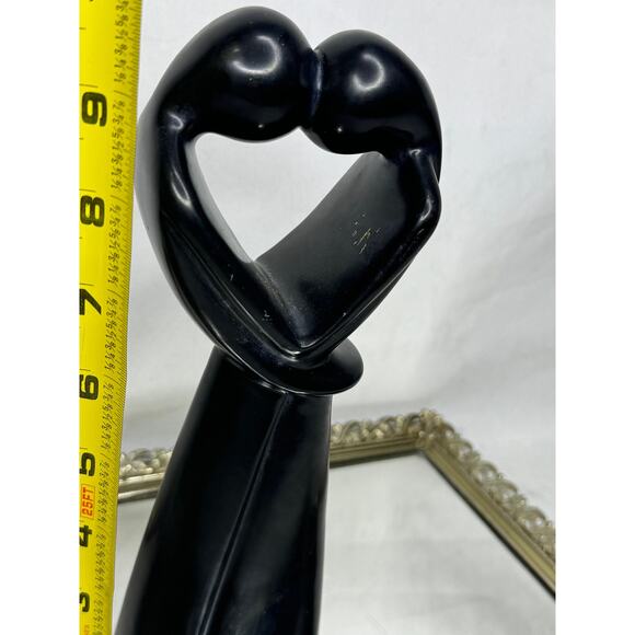 Beautiful Vintage Hand Carved Black Soapstone Figurine Lovers Made in Kenya - Picture 7 of 9